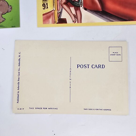 Vintage Asheville Postcard Lot of 10 Humorous Comic Illustrations Unused Made in - Picture 2 of 9